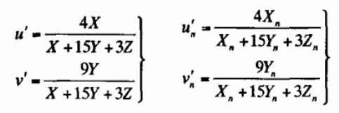 u'、v'和u'n、v'n色品坐標(biāo)